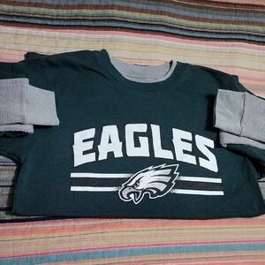 NFL Eagles Green and Gray Long Sleeve Tee